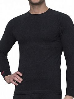 Эластичная футболка с длинными рукавами выполненная из хлопкового волокна с теплоизоляцией "Hot Touch" эффект "меланж" Key JSMVD 155 black
