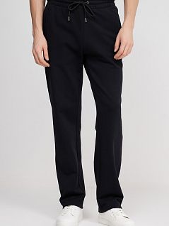 Мужские хлопковые брюки на средней посадке черного цвета Bikkembergs PBMF0405c8000