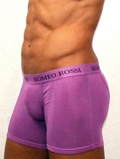 Удобные мужские трусы боксеры макси фиолетового цвета Romeo Rossi Long boxers R7001-6