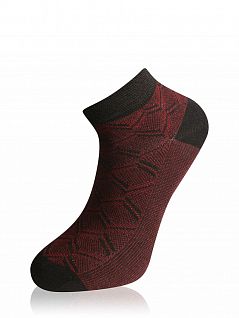 Шелковистые носки из бамбука с добавлением полиамида и спандекса LT59295 MUDOMAY черный с бордовым (3 пары)