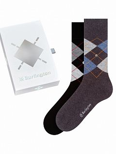Подарочный набор из двух разных цветов (2 пары) Burlington 20599 Basic Gift Box (муж.) Темный-синий 0020