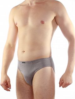 Комплект из двух хлопковых трусов в мелкий рисунок черного и серого цвета Gentlemen GP7231 (2 шт.) черный и серый распродажа