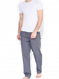 Хлопковые синие брюки в тонкую полоску Jockey 500752H (муж.) Синий