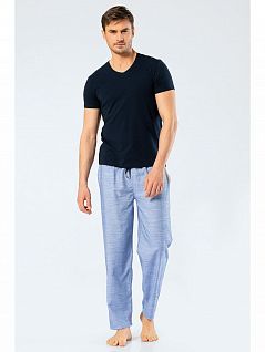 Комфортная пижама из высококачественного хлопка с добавлением эластана Cacharel LT2208 Cacharel голубой