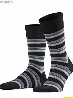Мужские носки в полоску Falke 13387 Multicol Stripe SO Черный