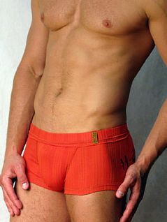 Мужские оранжевые трусы в полоску HOM Wild 54185cM018