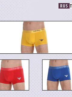 Набор хлопковых боксеров 3в1 (красные, желтые, синие) Emporio Armani RT47325