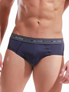 Стильные брифы на широкой резинке с логотипом JOLIDON DT280блнТм Dark_blue