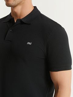 Мужское поло из хлопковой ткани черного цвета Camicissima SPARGI000P80cBLACK