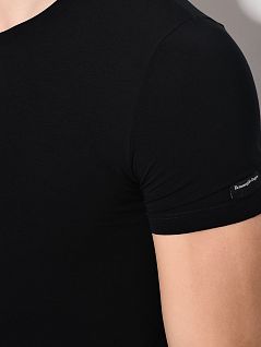Приталенная футболка из модала с добавлением эластана Ermenegildo Zegna н2м200060ез Черный