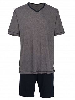 Быстросохнующая пижама из многофункциональной ткани CECEBA FG030561/S-XXL Серый Меланж/Черный