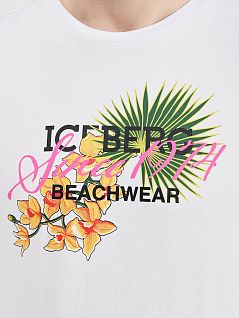 Повседневная футболка с фирменным принтом белого цвета ICEBERG ICE3MTS02cWhite