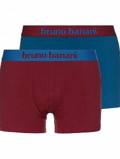 Комплект из 2 мужских трусов боксеров синего и бордового цветов Bruno Banani Flowing 22011388бруно Бордовыйсиний 2309