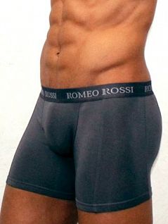 Удобные мужские трусы боксеры серого цвета с длинной штаниной Romeo Rossi Long boxers R7001-4