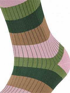 Модные носки с линейным полосатым дизайном FALKE 46427 Blocky Stripe SO Розовый 8444