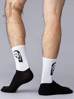 Yоски унисекс c принтом Сальвадора Дали OMSA JSFREE STYLE 604 (5 пар) nero / bianco дали