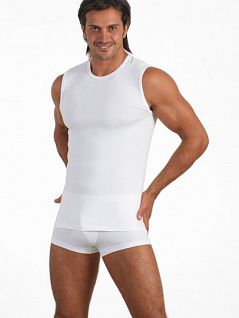 Эластичная безрукавка из тонкого хлопка PJ-Snelly Uomo_7026 bianco