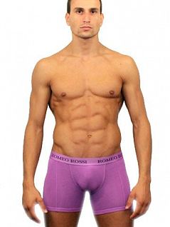 Удобные мужские трусы боксеры макси фиолетового цвета Romeo Rossi Long boxers R7001-6