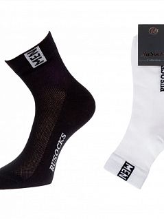 Комплект из 10 пар мужских спортивных носков белого цвета "RuSocks" М-1640