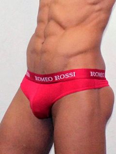 Красные мужские трусы стринги с пояском на резинке Romeo Rossi Thongs R1006-8