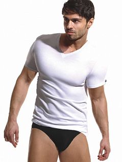 Классическая футболка из хлопка и эластана Jolidon DT17блмФм White