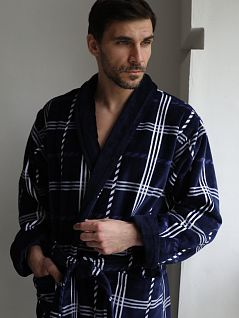 Домашние мужские брюки синего цвета из высококачественного хлопка Gentlemen SIGK 302