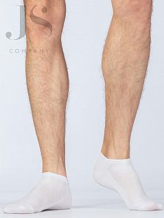 Укороченные носки из однотонной ткани Hobby Line JSHOBBY 013 мужские укороченные х/б однотонные (5 пар) белый/белый