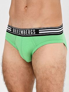 Набор брифов из хлопка и эластана зеленого цвета (2шт) Bikkembergs BKK1USP07BIcGreen