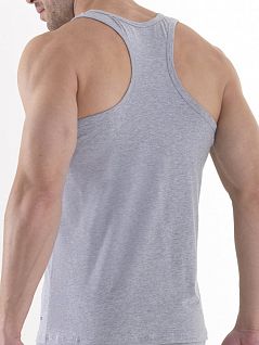 Спортивная мужская майка борцовка серого цвета из хлопка BlackSpade TENDER COTTON b9236 Gray Melange
