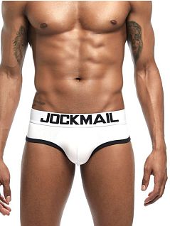 Хлопковые брифы с push up белого цвета JOCKMAIL RTJM2022-1