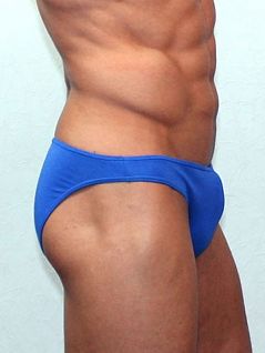 Однотонные мужские трусы слипы синего цвета Romeo Rossi Slips R2005-9