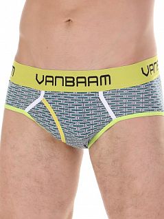 Мужские брифы с оригинальным принтом зеленого цвета Van Baam RT45174