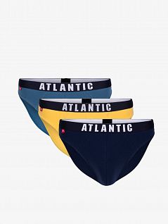 Однотонные слипы на идеально комфортной посадке (3шт) Atlantic MW120293деним/желтый/темно-синий