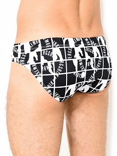 Плавки с оригинальным принтом "клетка и фирменный логотип" Bikkembergs б6с30330272бикк Черный 3131