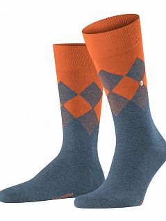 Красивые носки с двухцветным узором Аргайл Burlington 21912 Hampstead SO Серый 6660