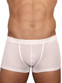 Белоснежные однотонные трусы хипсы из нежного материала для мужчин Romeo Rossi R6006-1 распродажа