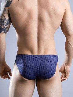 Эластичные синие мужские трусы-микро с графическим принтом HOM Tailoring 40c0235c00RA