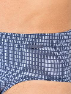 Трусы классические из эластичного хлопкового трикотажа с клетчатым рисунком Calida 22388к_410 Синий 410 blue heron