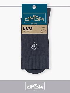 классические носки c рисунком "волк" на паголенке Omsa JSECO 405 (5 пар) grigio scuro oms