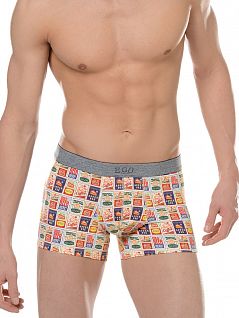 Мягкие боксеры с принтом в виде коллажа из кофейных этикеток HOM 01332cM9