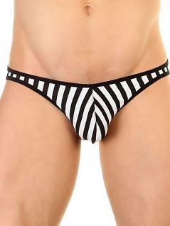 Эластичные слипы на низкой посадке черно-белого цвета COSMOS COLORS RTSC20_BWO