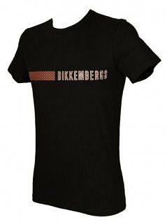 Карбоновая футболка с круглым вырезом горловины и логотипом на груди Bikkembergs вбкт04976бикк Черный 2000
