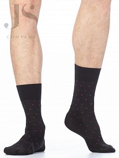 Мужские носки из мерсеризованного хлопка с цветным узором "точки" Giulia for men JSELEGANT 03 (5 пар) black / avio dots