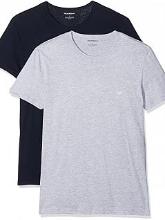 Комплект классических футболок с круглым вырезом горловины (2шт) Emporio Armani 111647сс722армани Синий-серый 15935