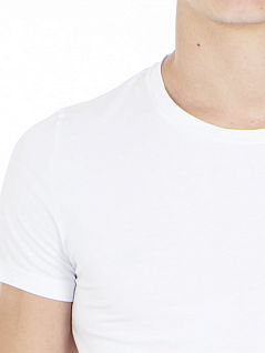 Элегантная футболка с коротким рукавом из хлопка «Supima» белого цвета HOM 40c1330c0003