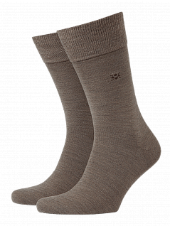 Мужские носки из мягкого хлопка внутри и шерсти снаружи Burlington 21007 Leeds SO (муж.) Серый-коричневый (5810)
