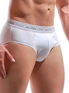Мужские брифы декорированы широкой резинкой Jolidon DT280блнТм White