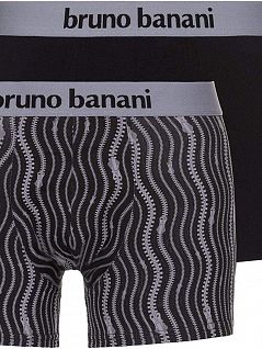 Комплект боксеров на эластичной резинкой с фирменным логотипом (2шт) Bruno Banani 22012157бруно Серый-черный 2730