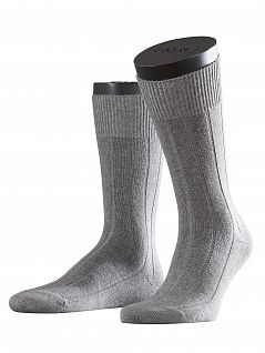 Теплые мужские носки серого цвета в полоску Falke 14423 Lhasa Rib (муж.) Серый 3390