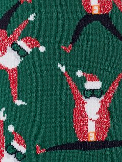 Носки с оригинальным принтом Falke 20582 Dancing Santa (муж.) Зеленый 7406